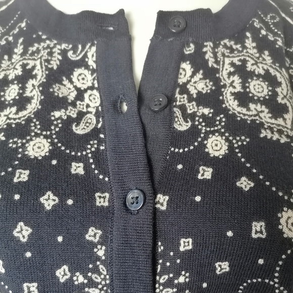 🐬 blue and white floral long-sleeved knit cardigan by Tommy Hilfiger - Picture 4 of 6